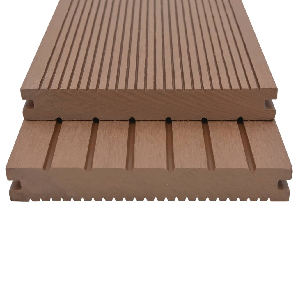 WPC Solid Decking Boards with Accessories 10 m² 4 m Light Brown